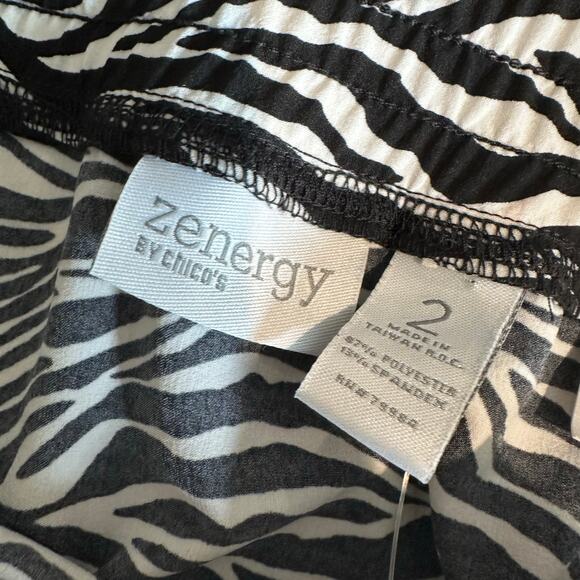 Chico's Zenergy Neema Animal Skirt Zebra Black and White Size L or Chico's 2 - Picture 3 of 10